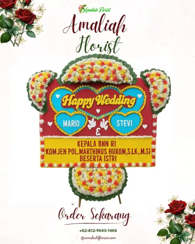 Karangan Papan Bunga Pernikahan di Kebutuhjurang